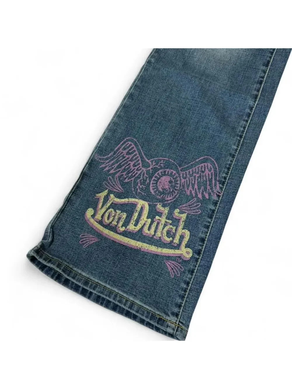 Von Dutch bootcut y2k style with patch and cool print design - Picture 3 of 8
